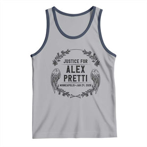 Justice for Alex Pretti Tank Top Minneapolis January 24 2026 Tribute Memorial Wreath TS02 Athletic Heather Navy Print Your Wear