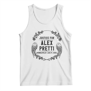 Justice for Alex Pretti Tank Top Minneapolis January 24 2026 Tribute Memorial Wreath TS02 White Print Your Wear