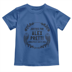Justice for Alex Pretti Toddler T Shirt Minneapolis January 24 2026 Tribute Memorial Wreath TS02 Royal Blue Print Your Wear