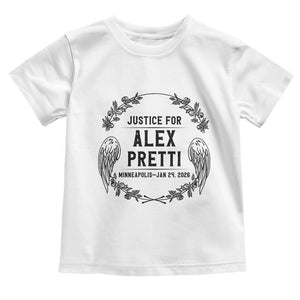 Justice for Alex Pretti Toddler T Shirt Minneapolis January 24 2026 Tribute Memorial Wreath TS02 White Print Your Wear