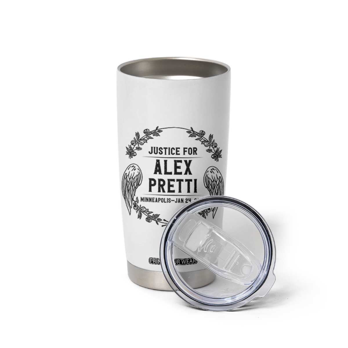 Justice for Alex Pretti Tumbler Cup Minneapolis January 24 2026 Tribute Memorial Wreath TS02 Print Your Wear