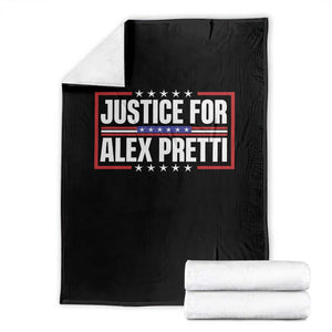 Justice for Alex Pretti Patriotic Throw Blanket Minneapolis Jan 24 2026 Memorial Red White and Blue TS02 Black Print Your Wear