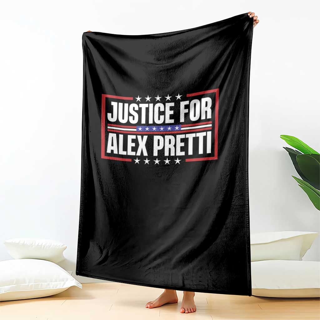 Justice for Alex Pretti Patriotic Throw Blanket Minneapolis Jan 24 2026 Memorial Red White and Blue TS02 Print Your Wear