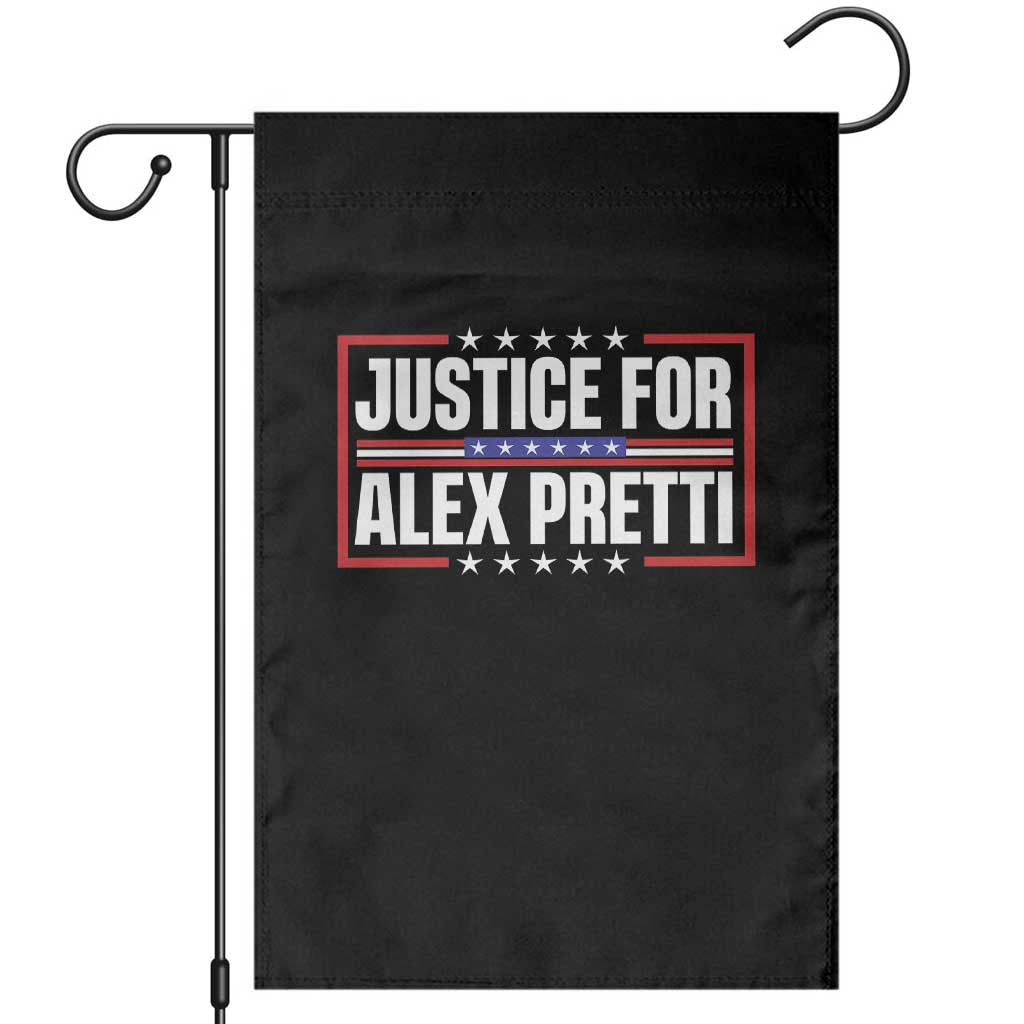 Justice for Alex Pretti Patriotic Garden Flag Minneapolis Jan 24 2026 Memorial Red White and Blue TS02 Black Print Your Wear