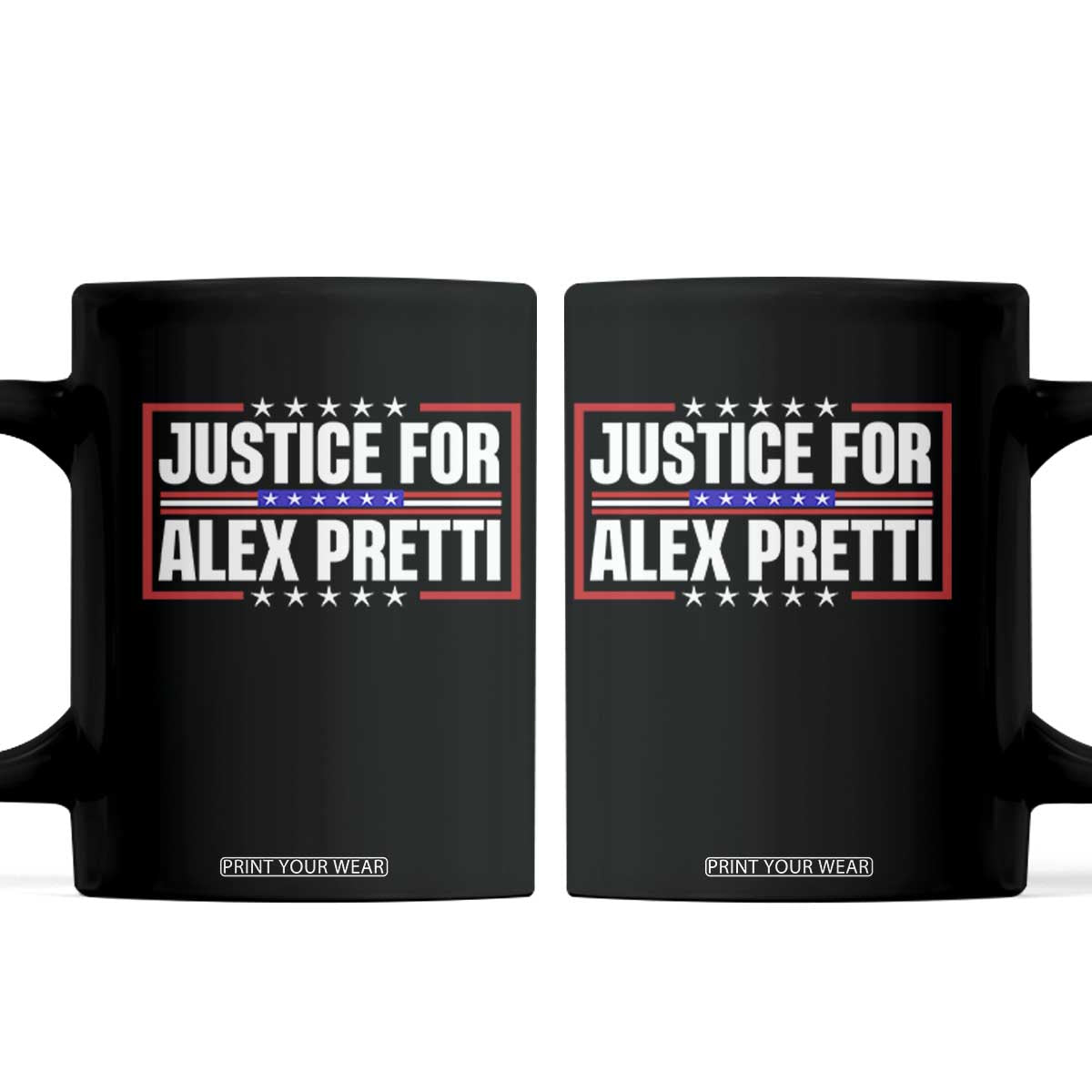 Justice for Alex Pretti Patriotic Coffee Mug Minneapolis Jan 24 2026 Memorial Red White and Blue TS02 Black Print Your Wear