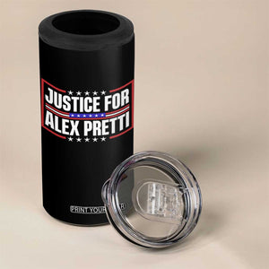 Justice for Alex Pretti Patriotic 4 in 1 Can Cooler Tumbler Minneapolis Jan 24 2026 Memorial Red White and Blue TS02 Print Your Wear