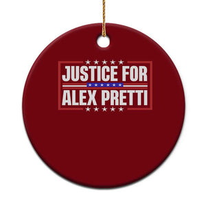Justice for Alex Pretti Patriotic Ceramic Ornament Minneapolis Jan 24 2026 Memorial Red White and Blue TS02 1pc Red Print Your Wear
