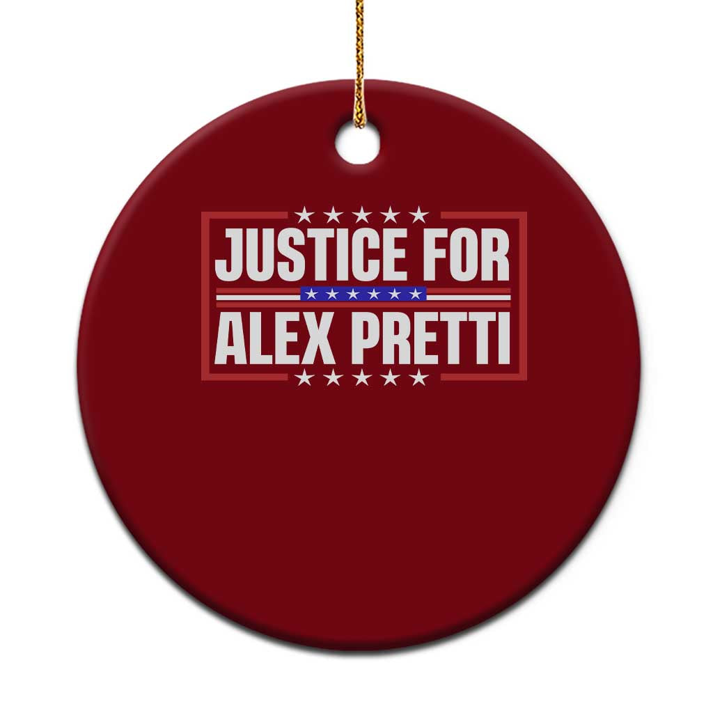 Justice for Alex Pretti Patriotic Ceramic Ornament Minneapolis Jan 24 2026 Memorial Red White and Blue TS02 1pc Red Print Your Wear