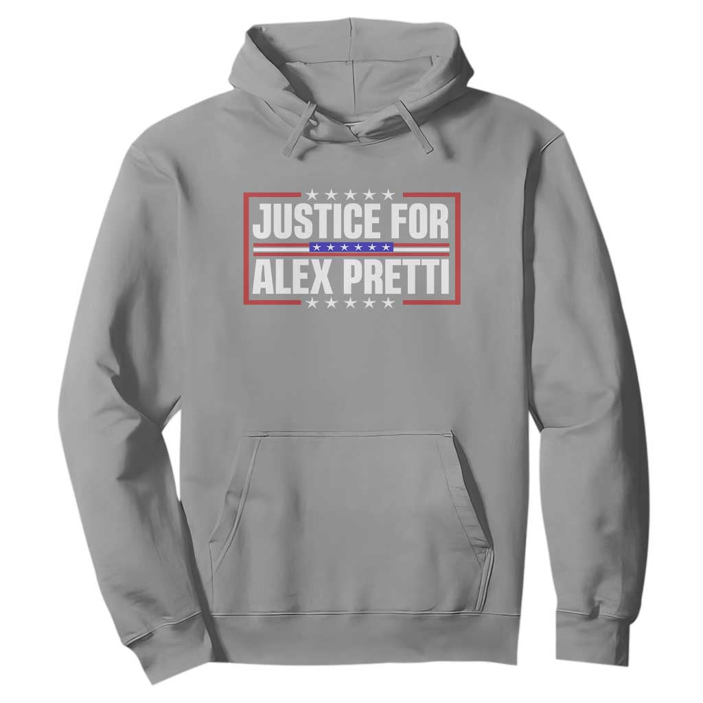 Justice for Alex Pretti Patriotic Hoodie Minneapolis Jan 24 2026 Memorial Red White and Blue TS02 Sport Gray Print Your Wear
