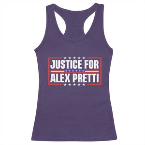 Justice for Alex Pretti Patriotic Racerback Tank Top Minneapolis Jan 24 2026 Memorial Red White and Blue TS02 Purple Print Your Wear