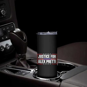 Justice for Alex Pretti Patriotic Skinny Tumbler Minneapolis Jan 24 2026 Memorial Red White and Blue TS02 Print Your Wear