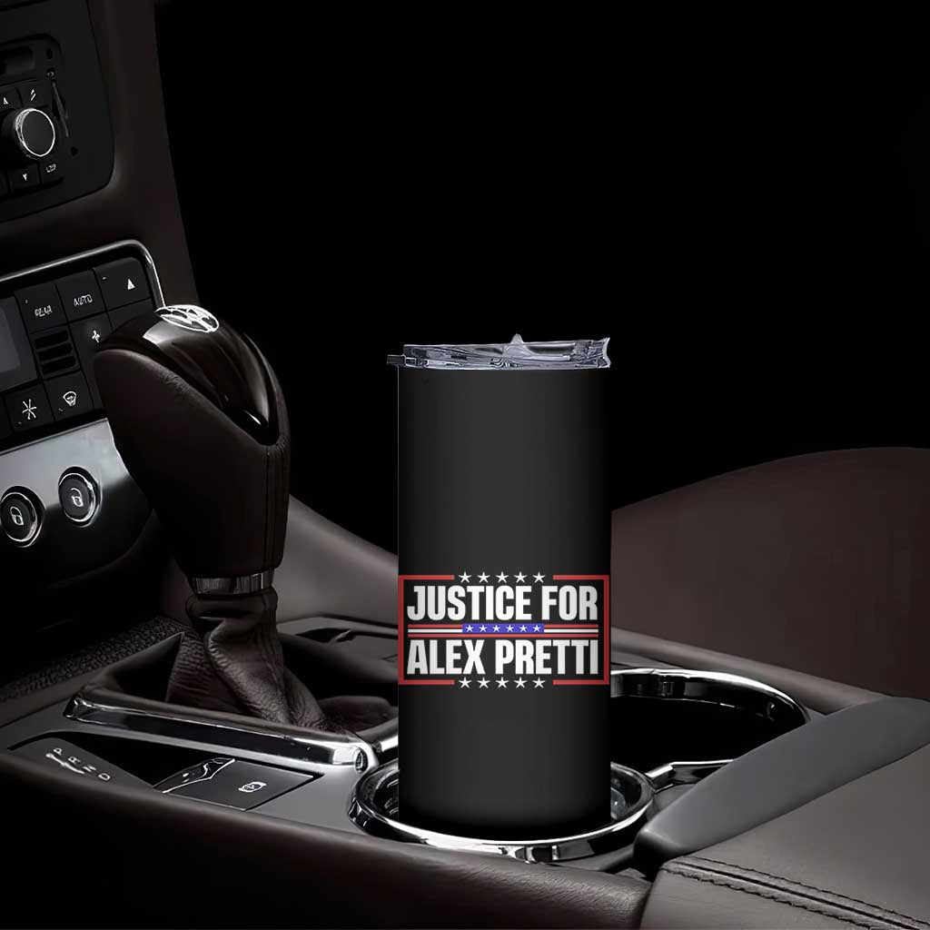 Justice for Alex Pretti Patriotic Skinny Tumbler Minneapolis Jan 24 2026 Memorial Red White and Blue TS02 Print Your Wear