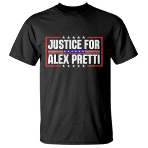 Justice for Alex Pretti Patriotic T Shirt Minneapolis Jan 24 2026 Memorial Red White and Blue TS02 Black Print Your Wear