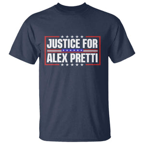 Justice for Alex Pretti Patriotic T Shirt Minneapolis Jan 24 2026 Memorial Red White and Blue TS02 Navy Print Your Wear