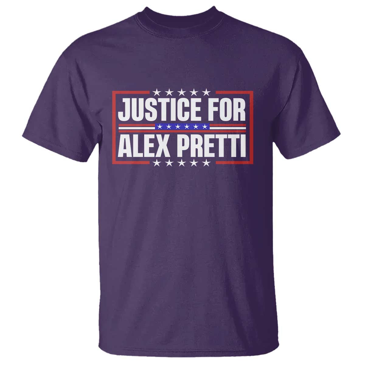 Justice for Alex Pretti Patriotic T Shirt Minneapolis Jan 24 2026 Memorial Red White and Blue TS02 Purple Print Your Wear