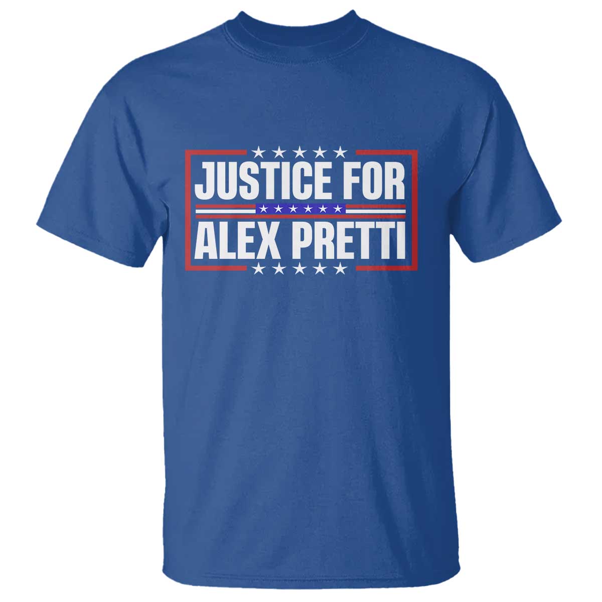 Justice for Alex Pretti Patriotic T Shirt Minneapolis Jan 24 2026 Memorial Red White and Blue TS02 Royal Blue Print Your Wear