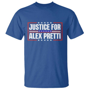 Justice for Alex Pretti Patriotic T Shirt Minneapolis Jan 24 2026 Memorial Red White and Blue TS02 Royal Blue Print Your Wear
