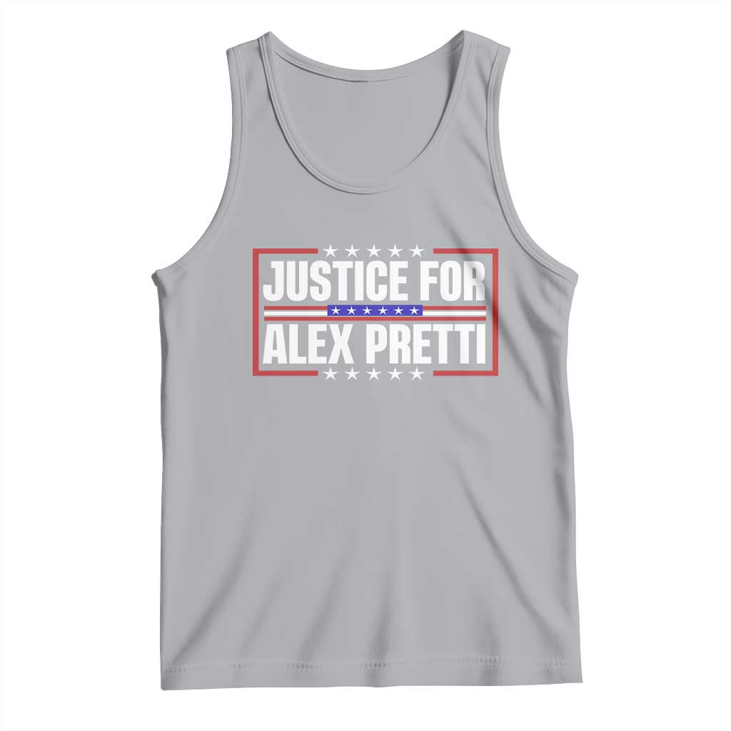 Justice for Alex Pretti Patriotic Tank Top Minneapolis Jan 24 2026 Memorial Red White and Blue TS02 Athletic Heather Print Your Wear