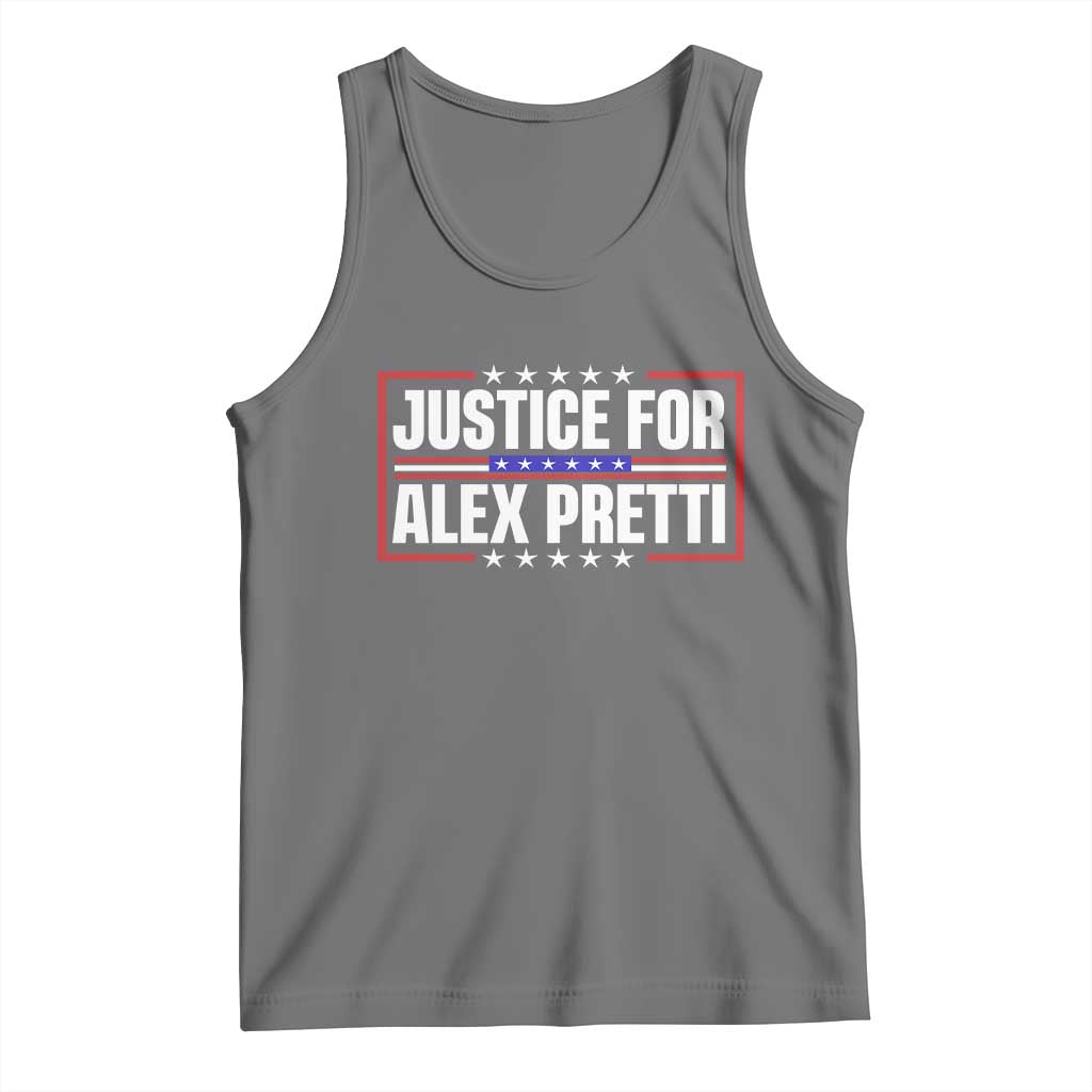 Justice for Alex Pretti Patriotic Tank Top Minneapolis Jan 24 2026 Memorial Red White and Blue TS02 Black Heather Print Your Wear