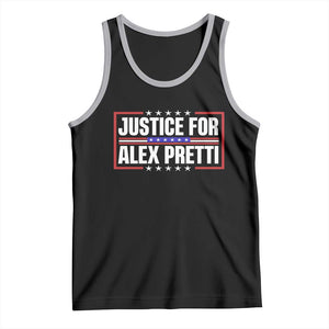 Justice for Alex Pretti Patriotic Tank Top Minneapolis Jan 24 2026 Memorial Red White and Blue TS02 Black Athletic Heather Print Your Wear
