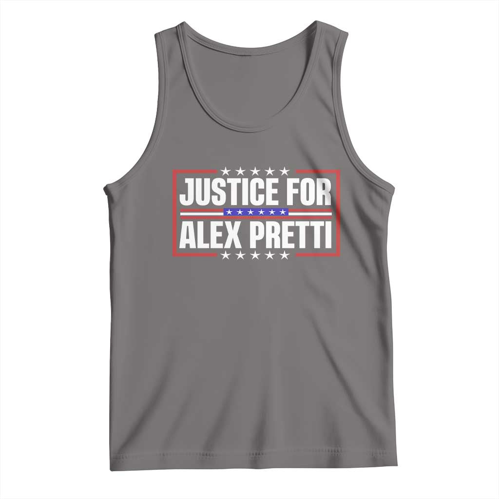Justice for Alex Pretti Patriotic Tank Top Minneapolis Jan 24 2026 Memorial Red White and Blue TS02 Deep Heather Print Your Wear
