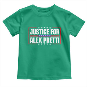 Justice for Alex Pretti Patriotic Toddler T Shirt Minneapolis Jan 24 2026 Memorial Red White and Blue TS02 Irish Green Print Your Wear