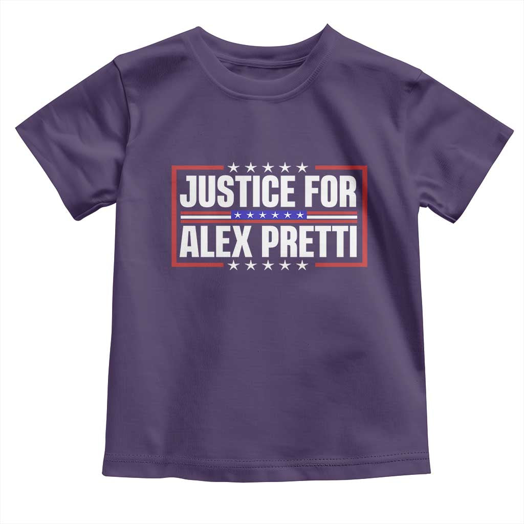 Justice for Alex Pretti Patriotic Toddler T Shirt Minneapolis Jan 24 2026 Memorial Red White and Blue TS02 Purple Print Your Wear