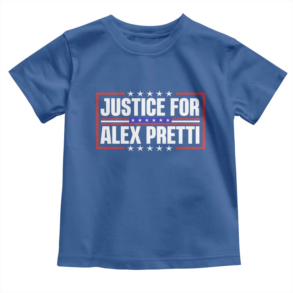 Justice for Alex Pretti Patriotic Toddler T Shirt Minneapolis Jan 24 2026 Memorial Red White and Blue TS02 Royal Blue Print Your Wear
