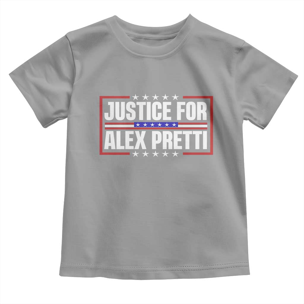 Justice for Alex Pretti Patriotic Toddler T Shirt Minneapolis Jan 24 2026 Memorial Red White and Blue TS02 Sport Gray Print Your Wear