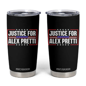 Justice for Alex Pretti Patriotic Tumbler Cup Minneapolis Jan 24 2026 Memorial Red White and Blue TS02 Black Print Your Wear
