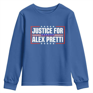 Justice for Alex Pretti Patriotic Youth Sweatshirt Minneapolis Jan 24 2026 Memorial Red White and Blue TS02 Royal Blue Print Your Wear