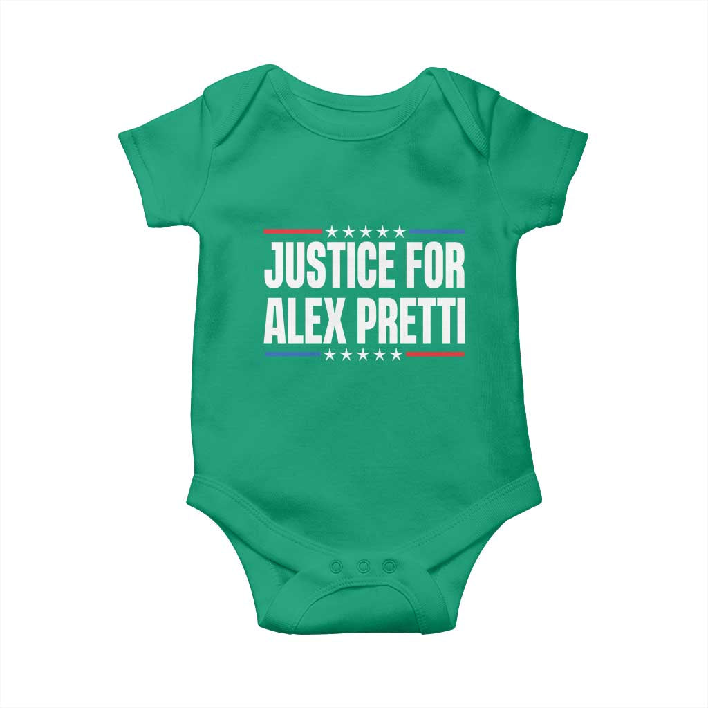 Justice for Alex Pretti Patriotic Baby Onesie Minneapolis Jan 24 2026 Memorial Tribute TS02 Irish Green Print Your Wear