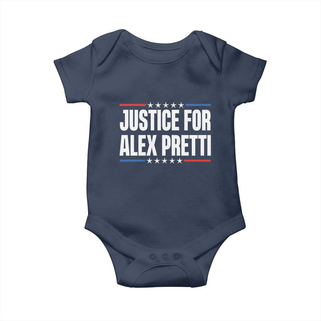 Justice for Alex Pretti Patriotic Baby Onesie Minneapolis Jan 24 2026 Memorial Tribute TS02 Navy Print Your Wear