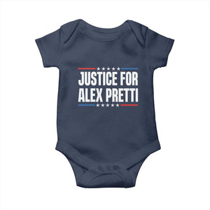 Justice for Alex Pretti Patriotic Baby Onesie Minneapolis Jan 24 2026 Memorial Tribute TS02 Navy Print Your Wear