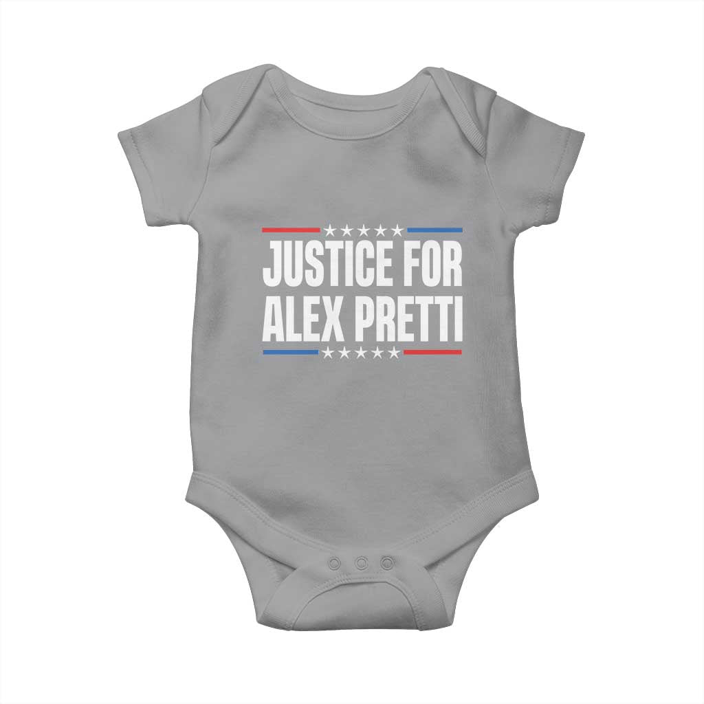 Justice for Alex Pretti Patriotic Baby Onesie Minneapolis Jan 24 2026 Memorial Tribute TS02 Sport Gray Print Your Wear