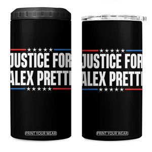 Justice for Alex Pretti Patriotic 4 in 1 Can Cooler Tumbler Minneapolis Jan 24 2026 Memorial Tribute TS02 One Size: 16 oz Black Print Your Wear