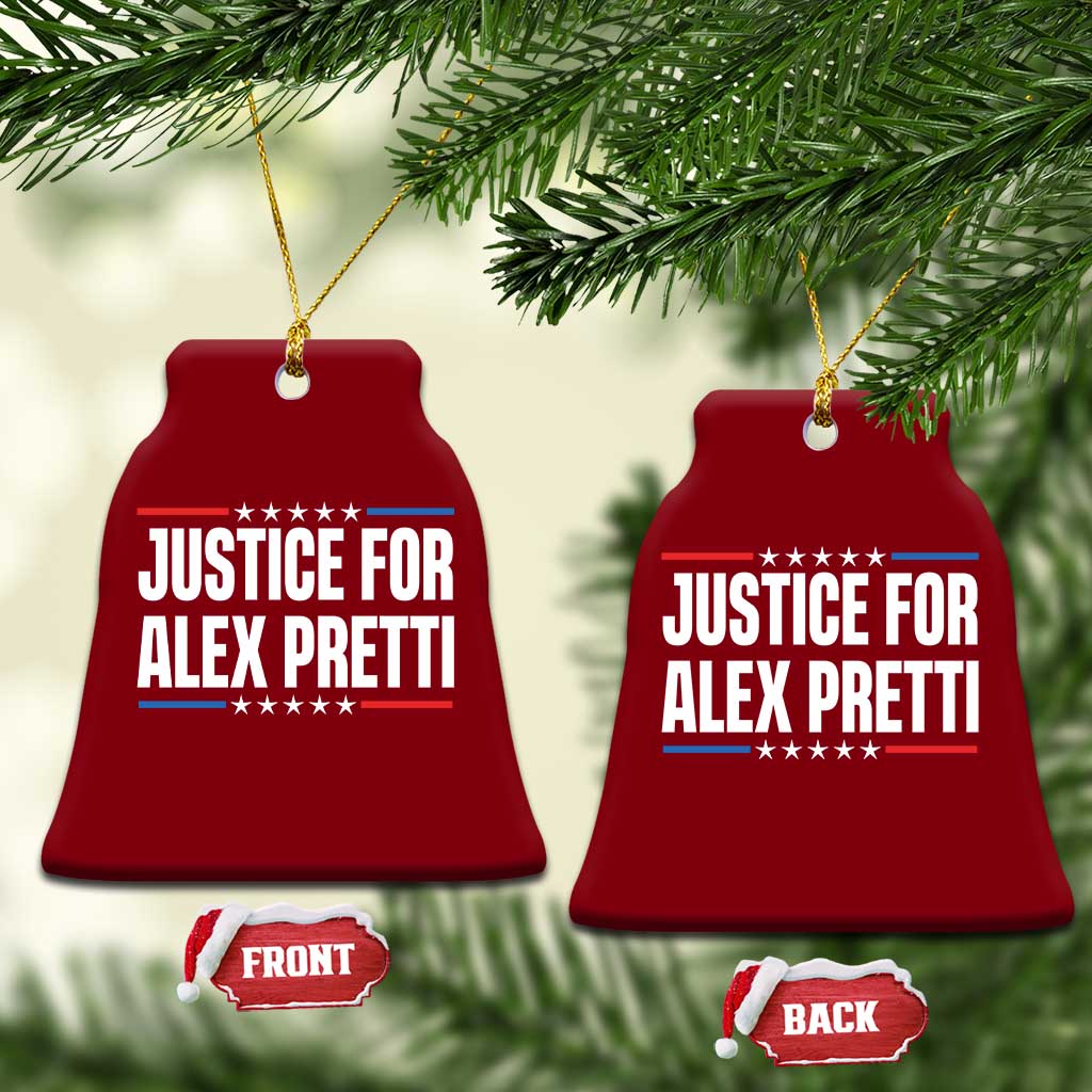 Justice for Alex Pretti Patriotic Ceramic Ornament Minneapolis Jan 24 2026 Memorial Tribute TS02 Print Your Wear
