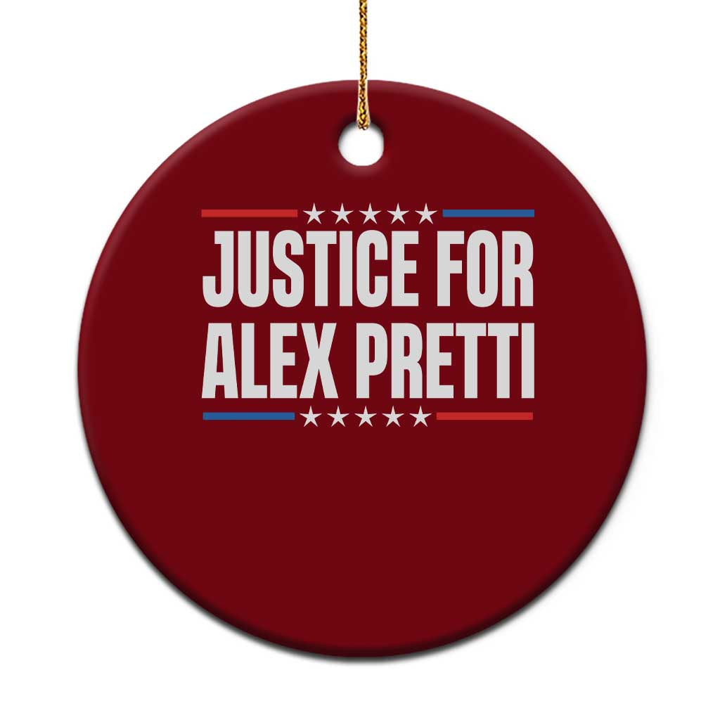 Justice for Alex Pretti Patriotic Ceramic Ornament Minneapolis Jan 24 2026 Memorial Tribute TS02 1pc Red Print Your Wear