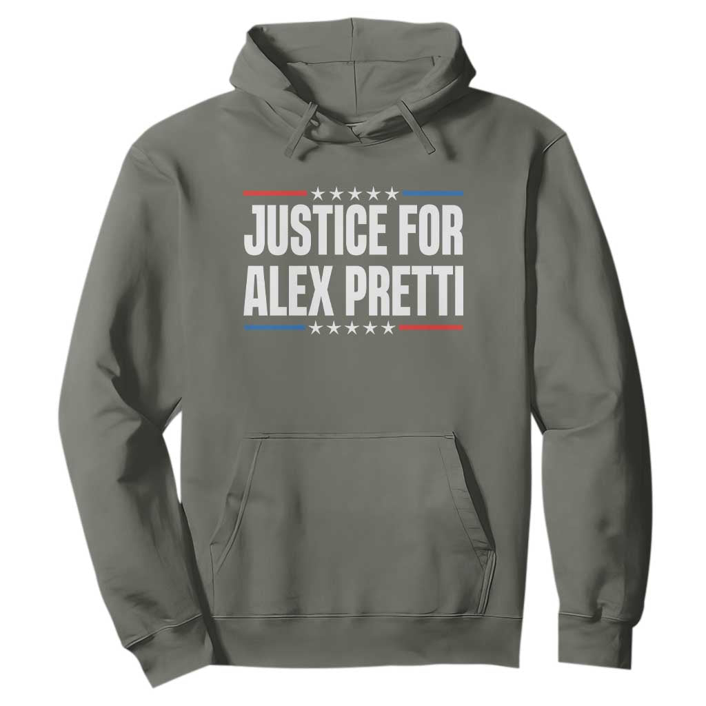 Justice for Alex Pretti Patriotic Hoodie Minneapolis Jan 24 2026 Memorial Tribute TS02 Military Green Print Your Wear