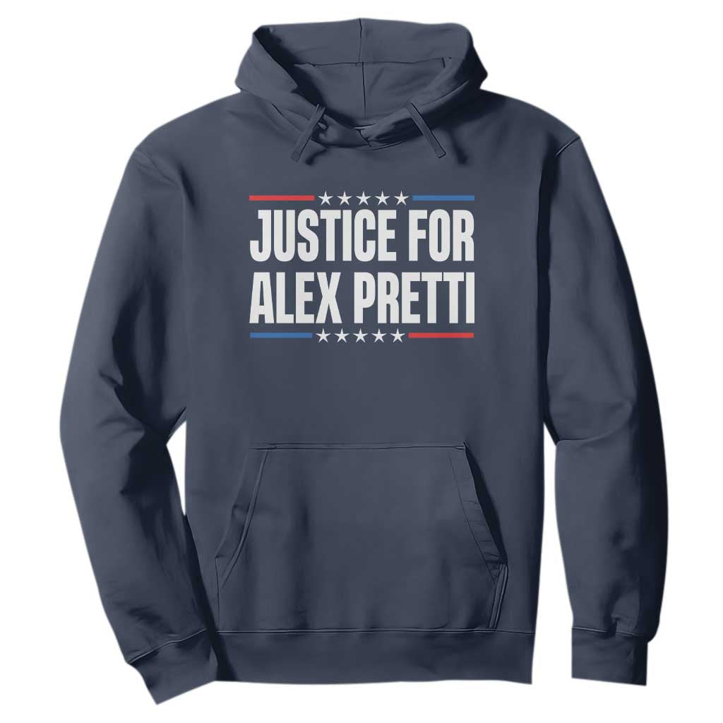 Justice for Alex Pretti Patriotic Hoodie Minneapolis Jan 24 2026 Memorial Tribute TS02 Navy Print Your Wear