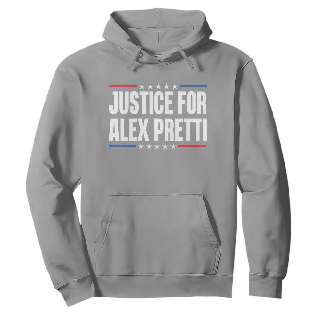Justice for Alex Pretti Patriotic Hoodie Minneapolis Jan 24 2026 Memorial Tribute TS02 Sport Gray Print Your Wear