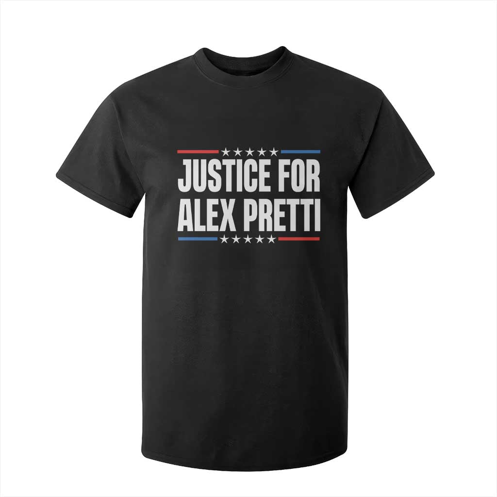 Justice for Alex Pretti Patriotic T Shirt For Kid Minneapolis Jan 24 2026 Memorial Tribute TS02 Black Print Your Wear