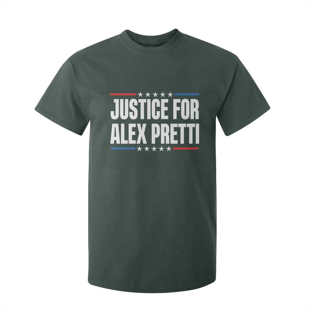Justice for Alex Pretti Patriotic T Shirt For Kid Minneapolis Jan 24 2026 Memorial Tribute TS02 Dark Forest Green Print Your Wear