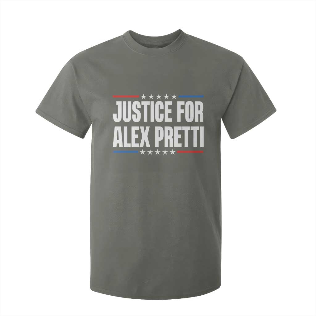 Justice for Alex Pretti Patriotic T Shirt For Kid Minneapolis Jan 24 2026 Memorial Tribute TS02 Military Green Print Your Wear