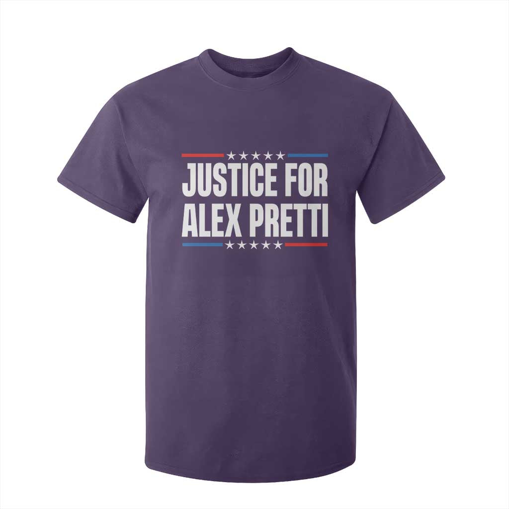 Justice for Alex Pretti Patriotic T Shirt For Kid Minneapolis Jan 24 2026 Memorial Tribute TS02 Purple Print Your Wear