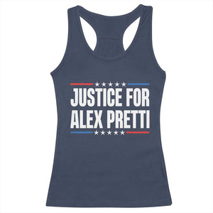 Justice for Alex Pretti Patriotic Racerback Tank Top Minneapolis Jan 24 2026 Memorial Tribute TS02 Navy Print Your Wear