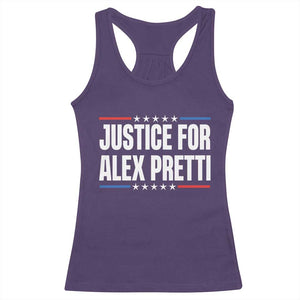 Justice for Alex Pretti Patriotic Racerback Tank Top Minneapolis Jan 24 2026 Memorial Tribute TS02 Purple Print Your Wear
