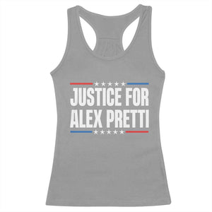 Justice for Alex Pretti Patriotic Racerback Tank Top Minneapolis Jan 24 2026 Memorial Tribute TS02 Sport Gray Print Your Wear