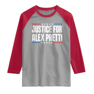Justice for Alex Pretti Patriotic Raglan Shirt Minneapolis Jan 24 2026 Memorial Tribute TS02 Sport Gray Red Print Your Wear