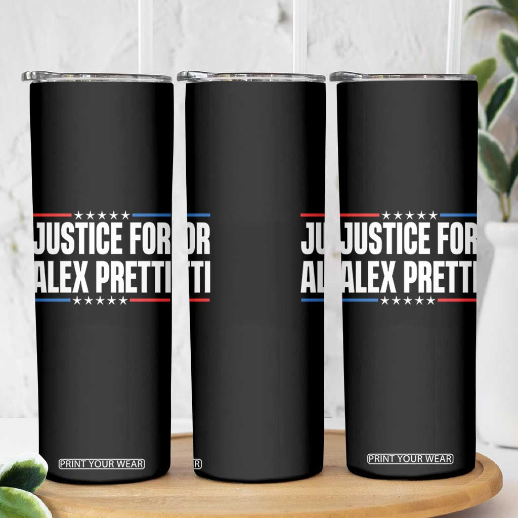 Justice for Alex Pretti Patriotic Skinny Tumbler Minneapolis Jan 24 2026 Memorial Tribute TS02 Print Your Wear